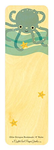 Algopix Similar Product 3 - Ollie Octopus Wood BookmarkRuler by