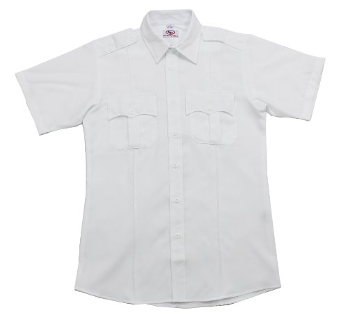 First Class 100% Polyester Short Sleeve Men's Uniform Shirt White