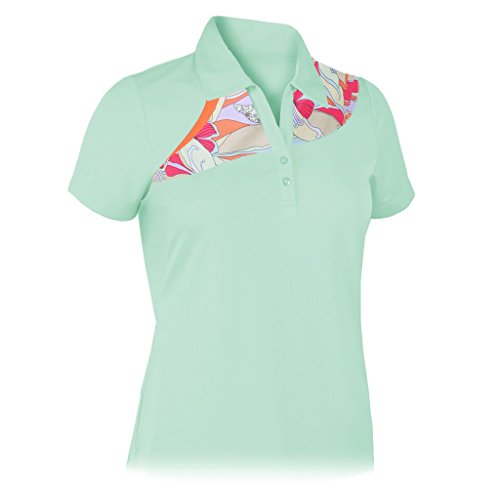 Monterey Club Ladies Dry Swing Abstract Print Colorblock Shirt #2659