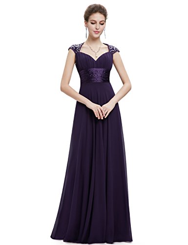 Ever Pretty Chiffon Sexy V-neck Ruched Empire Line Evening Dress 09672