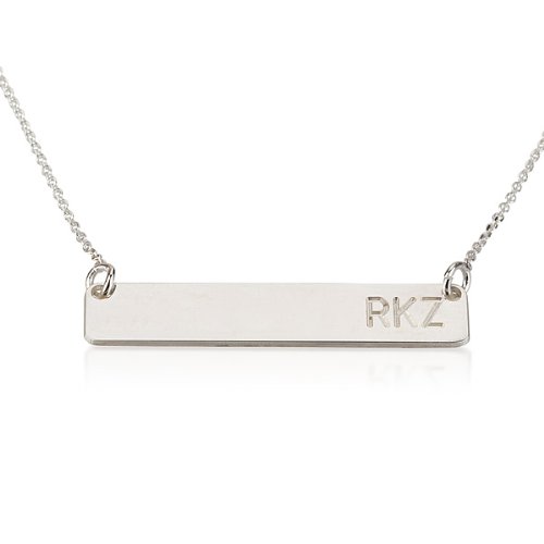 Bar Necklace Personalized Bar Name Necklace Sterling Silver Custom Made Any Name