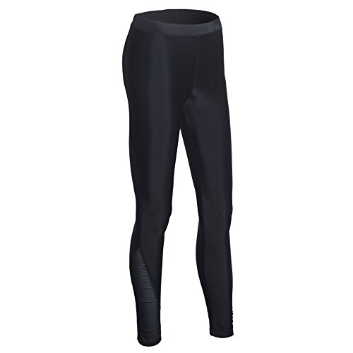 Women's High Waisted Athletic Swim Black Rash Guard Ankle Legging Pants