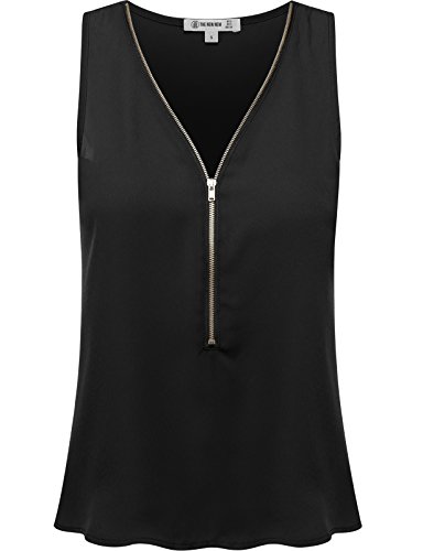 THENEWNEW Womens Sleeveless Chiffon Waist Length Blouse (S-3XL)