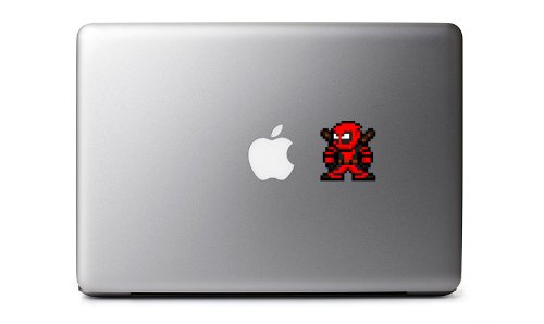 8-Bit Deadpool Decal for MacBook, iPad Mini, iPhone 5S, Samsung Galaxy S3 S4, Nexus, HTC One, Nokia Lumia, Blackberry