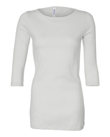 Bella Women's Gwen 3/4 Sleeve Boatneck Jersey Scoop Neck T-shirt