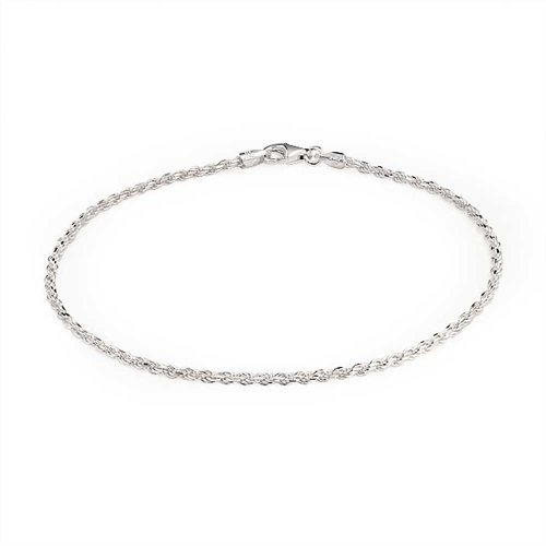 Christmas Gifts 925 Sterling Silver Rope Chain Anklet Italy