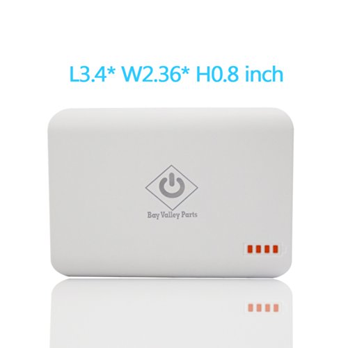 Bay Valley Parts® High Capacity 6000mAh External Rechargeable Portable Battery Pack Charger Emergency Mobile Battery Backup Power Bank For Samsung Galaxy S5, S4, S3, S2, Note 3, Note 2, Galaxy Tab 3, 2 -- iPhone 6, 6 PLUS 5, 5S, 5C 4S, 4, iPod, iPad, iPad 4,The New iPad, iPad mini, iPad Air -- HTC One Mini , HTC One, One 2 (M8), One X S, Sensation XE XL, Wildfire S, Desire HD, Desire S, Incredible S -- Google Nexus One, 4, 5, 7, 10, Nexus S -- Nokia Lumia 600, 710, 800, 900, 920, 925,1020, N8, C6 -- LG G2, LG Optimus 3d, 2X, One -- Motorola ATRIX 4G, Photon 4G, Defy, Flipout, Milestone 2, Droid, Droid DNA, Moto X -- Blackberry Bold 9900, 9700, Curve 9300, 8520 -- Sony Ericsson Xperia X10, X10 Mini Pro, Arc -- Amazon Kindle, Kindle Touch, Kindle Fire -- Thunderbolt, Incredible, GoPro, Smart Watch, Sensation, EVO 4G, Bluetooth Speaker, Google Glass, most Smart Phones and 5V Tablets, Media Players, Digital Camera and other USB-charged Mobile Devices (Apple Adapter and Lightning Cable NOT Included) (White)
