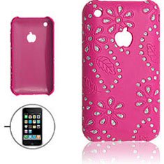 iPhone 3G / 3GS ケース （ カバー ） ピンク ラインストーン