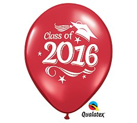 Class of 2016 Red Latex Balloon 12 Pack