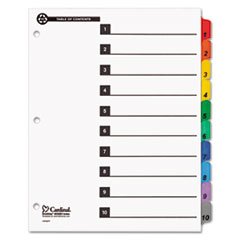 

* 100% Recycled OneStep Index System, Multicolor 10-Tab, 11 x 8-1/2, 1 Set