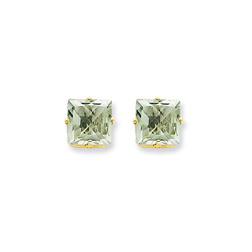 Algopix Similar Product 18 - 14k Yellow Gold 8mm Square Green Quartz