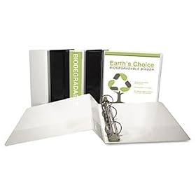 Earth s Choice Biodegradable Round Ring View Binder 11/2 Capacity White