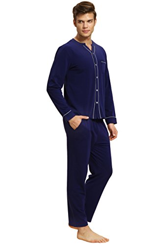 Suntasty Men's Cotton Sleepwear Long Sleeve Pajamas Pants with Tops Lounge Sets