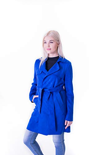 Algopix Similar Product 1 - Solitaire Faux Suede Trench Coat Jacket