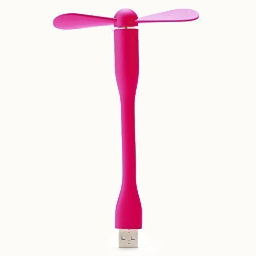 5ive Summer Essential Mobile USB-Powered Portable Fan, Super Strong Wind with Low Power Consumption, Portable Cooling Solution cool surfing online this summer, Quiet Fan for Power Bank/notebook/laptop/computer (Pink)