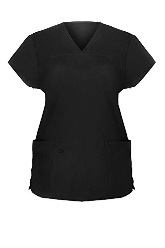 G Med Women's 2 Button V Neck Half Sleeve Scrub Top