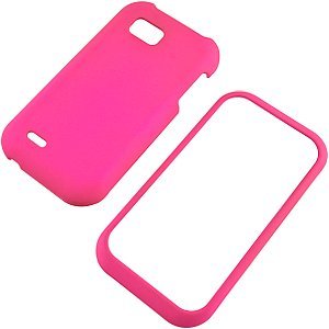 Lg Maxx QWERTY T-Mobile myTouch Q C800 Rubberized Texture Hot Pink Snap-on Cell Phone Cover Faceplate and Executive Protector Case