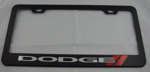Dodge Black License Plate Frame with Cap