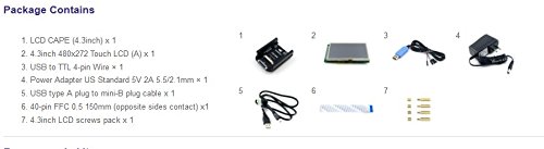 

4.3 inch Touch LCD Display & 4.3" LCD Cape & Various Accessories for BeagleBone Black Beagleboard (Beaglebone Rev C) Starter Kit (Pack C) @XYG-Study