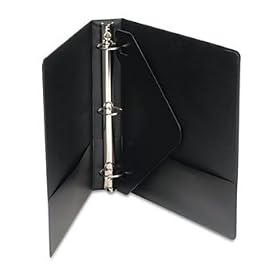 Economy Vinyl Round Ring View Binder, 11 x 8-1/2, 1-1/2 Capacity, Black
