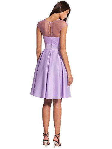 

Dressesinstock Women's A-line Neck Tulle Short/Mini Bridesmaid Dress