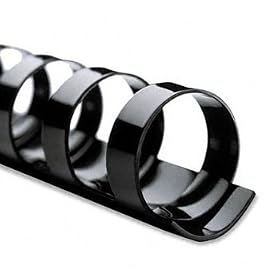 CombBind Standard Spines, 1/4 Diameter, 25 Sheet Capacity, Black, 100/Box
