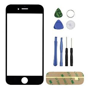 Black Front Outer Screen Glass Lens Cover Replacement Part New For iphone 6 