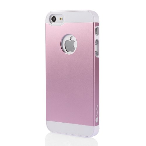 Amplim Alloy for Apple iPhone SE / 5 / 5S: Premium Pink Anodized Aluminum + High Quality PC Hard Case (AT&T, Verizon, Sprint, T-Mobile) Retail Packaging