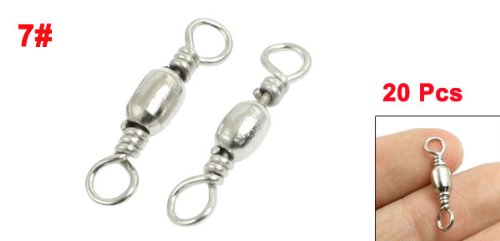 

10 Pairs Silver Tone Metal Fishing Line to Hook Connectors 7#