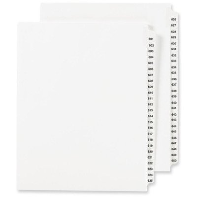 

Index Dividers, Exhibit 601-650, Side Tab, 25/ST, WE [Set of 2]