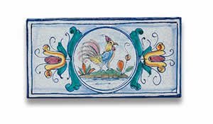 Algopix Similar Product 14 - Hand Painted Rectangular Rooster Tile 