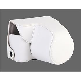 PU Leather Case Bag for Olympus EPL1 (White) + Worldwide free shiping