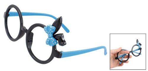 

Bowtie Decor Blue Black Plastic Full Rim Spectacles Glasses Eyeglasses Frame