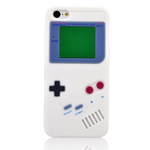My8 White Iphone 5C Cover Retro Design Game Boy Style Rubber Case Skin for Apple Iphone 5C