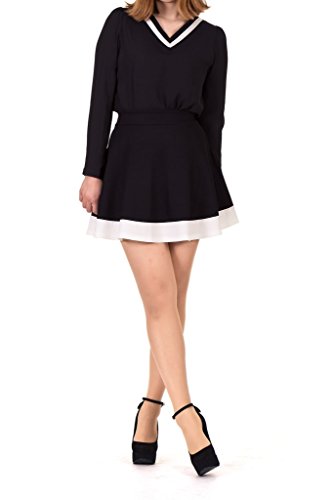 Two-Tone Flared Circle Skater Mini Skirt