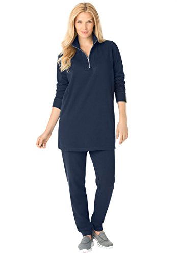 Women's Plus Size 2-Piece Fleece Sweatshirt Set