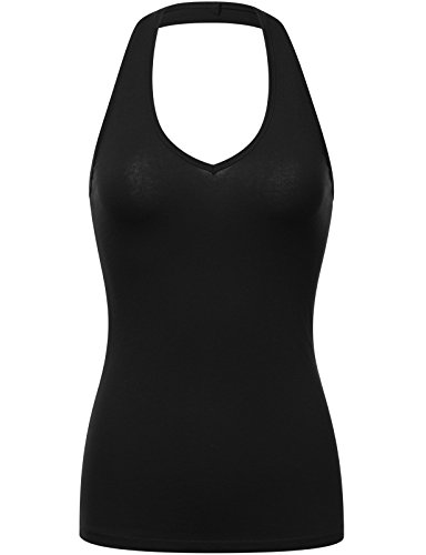 FPT Womens Basic Cotton Spandex Halter Top