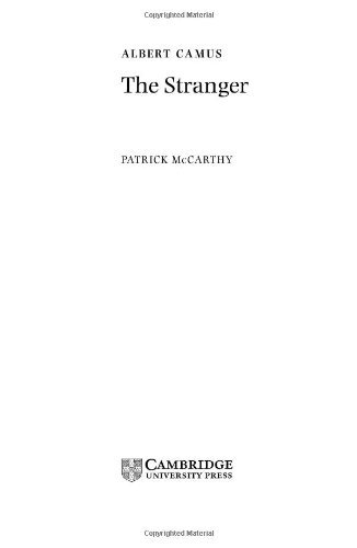 Camus: The Stranger (Landmarks of World Literature (New)) by Patrick McCarthy