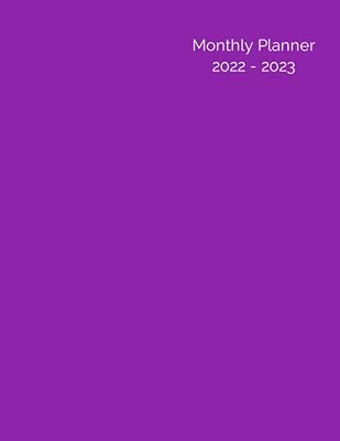 Monthly Planner 2022 - 2023: Purple