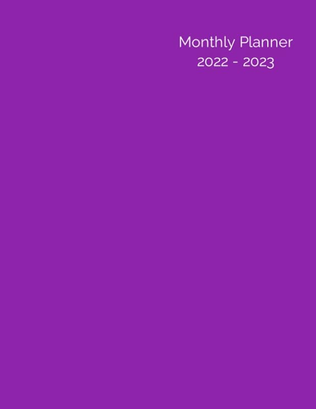 Monthly Planner 2022 - 2023: Purple by SJ King