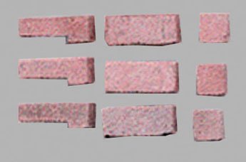 Dollhouse RED BLEND BRICK CORNER, 125 PCS