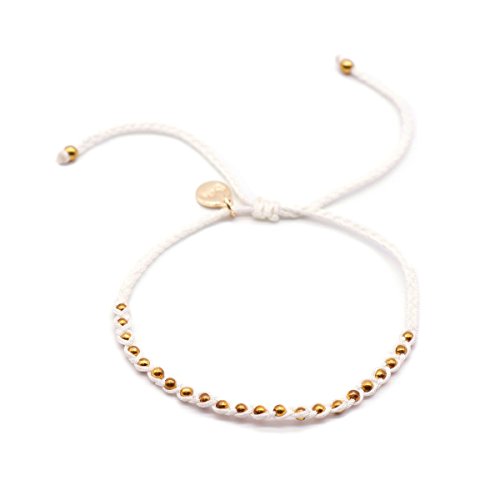 Algopix Similar Product 5 - Braided White and Gold Bracelet with