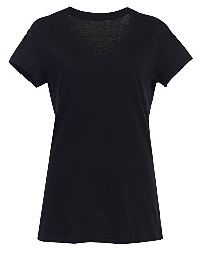 Women Regular and Plus Size V Neck Jersey Plain Cheap T Shirts with EttelLut HB