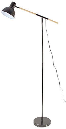 Algopix Similar Product 8 - Benzara Chic Metal Wood Floor Task Lamp