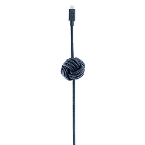 Native Union NIGHT Cable [Apple MFi Certified] for Apple Lightning Devices 10ft Lightning to USB Charging Cable with Weighted Knot (Marine)