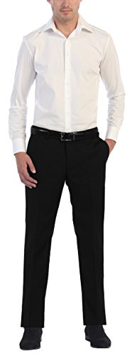 Studio 10 by Gioberti Mens Slim Fit Flat Front Dress Pants