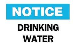 

Brady B-555 Aluminum Rectangle White Water Sanitation Sign - 10 in Width x 7 in Height - TEXT: NOTICE DRINKING WATER - 41348 [PRICE is per EACH]