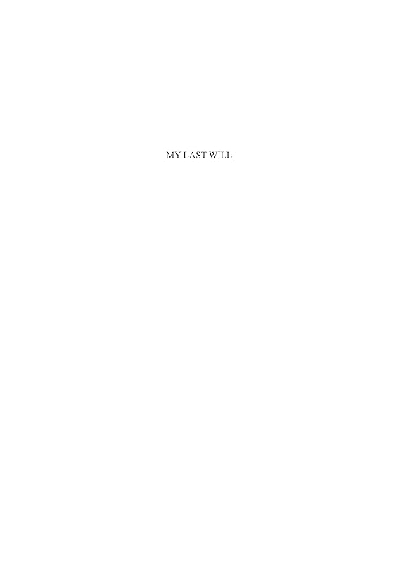 My Last Will /anglais by unknown author