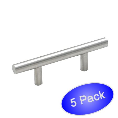 Cosmas 305-2.5SN Satin Nickel Cabinet Hardware Euro Style Bar Handle Pull - 2-1/2