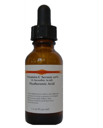 Vitamin C Skin Serum 20% (L-Ascorbic Acid) with Pure Hyaluronic Acid Anti Aging Serum
